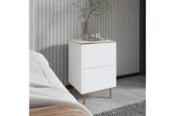 Imaj Sängbord 40 cm - Vit marmor/Guld - Products - Möbler - Bord & matgrupp - Avlastningsbord & sidobord - Sängbord & nattduksbord