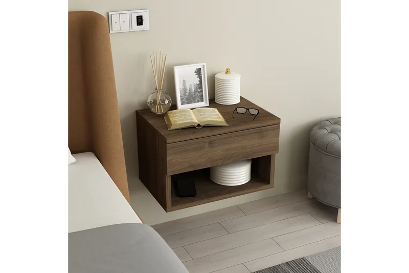 Ribes Sängbord 45 cm - Valnöt - Products - Möbler - Bord & matgrupp - Avlastningsbord & sidobord - Sängbord & nattduksbord