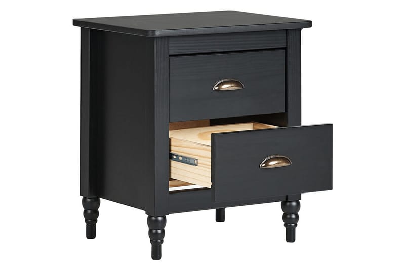 Sängbord Shillington Svart, guld - Svart, guld - Products - Möbler - Bord & matgrupp - Avlastningsbord & sidobord - Sängbord & nattduksbord