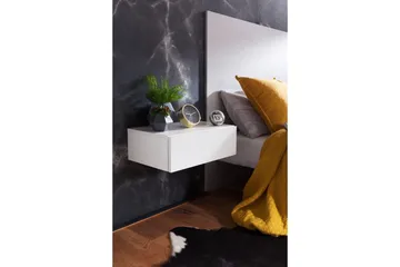 Sängbord Wohnling med låda för väggmontering, svävande utseende Vit - Vit - Products - Möbler - Bord & matgrupp - Avlastningsbord & sidobord - Sängbord & nattduksbord