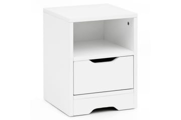 Sängbord Wohnling Vit med 1 låda Enkel modern design och hylla - Products - Möbler - Bord & matgrupp - Avlastningsbord & sidobord - Sängbord & nattduksbord