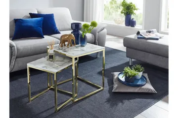 Willowdale Satsbord 45 cm - Vit/Grå/Guld - Products - Möbler - Bord & matgrupp - Avlastningsbord & sidobord - Satsbord