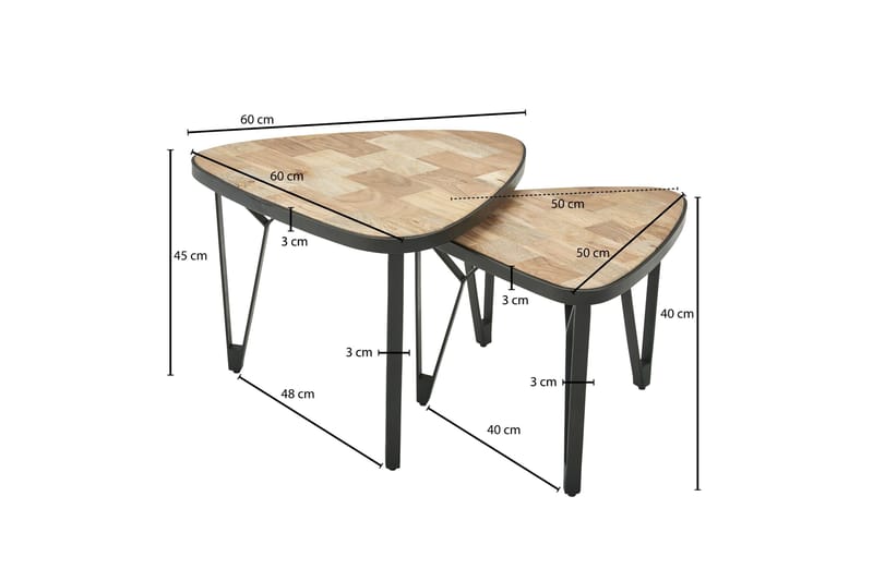 Willowdale Satsbord 60 cm Trekantig - Brun/Svart - Products - Möbler - Bord & matgrupp - Avlastningsbord & sidobord - Satsbord