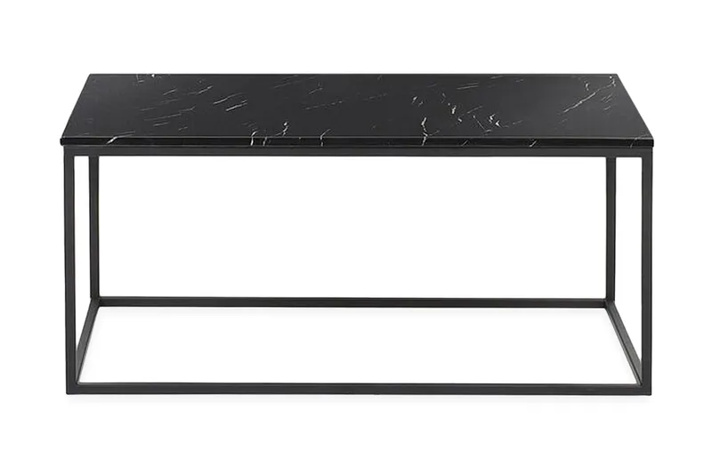 Barreras Soffbord 100 cm Marmormönster, Svart