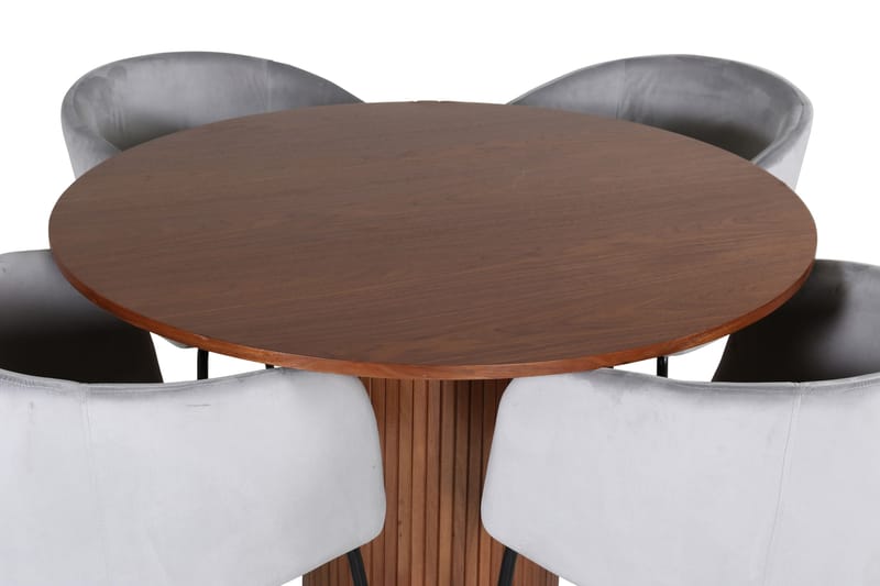 Bianca Matgrupp 110 cm Rund med 4 Berit stolar - Svart - Products - Möbler - Bord & matgrupp - Matgrupp