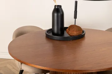 Bianca Matgrupp 110 cm Rund med 4 Velvet stolar - Beige - Products - Möbler - Bord & matgrupp - Matgrupp