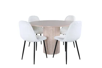 Bianca Matgrupp 110 cm Rund med 4 Polar stolar - Svart - Products - Möbler - Bord & matgrupp - Matgrupp