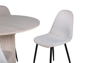 Bianca Matgrupp 110 cm Rund med 4 Polar stolar - Beige - Products - Möbler - Bord & matgrupp - Matgrupp