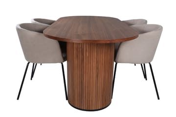 Bianca Matgrupp 200 cm Oval med 4 Berit stolar - Beige - Products - Möbler - Bord & matgrupp - Matgrupp