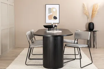 Bianca Matgrupp 200 cm Oval med 4 Kenth stolar - Svart - Products - Möbler - Bord & matgrupp - Matgrupp