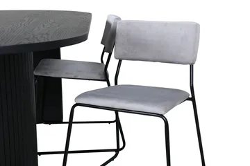 Bianca Matgrupp 200 cm Oval med 4 Kenth stolar - Svart - Products - Möbler - Bord & matgrupp - Matgrupp