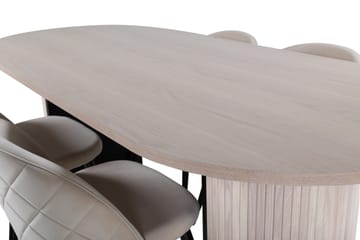 Bianca Matgrupp 200 cm Oval med 4 Velvet stolar - Svart - Products - Möbler - Bord & matgrupp - Matgrupp