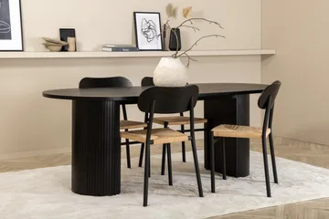 Bianca Matgrupp 200 cm Oval med 4 Polly stolar - Svart - Products - Möbler - Bord & matgrupp - Matgrupp