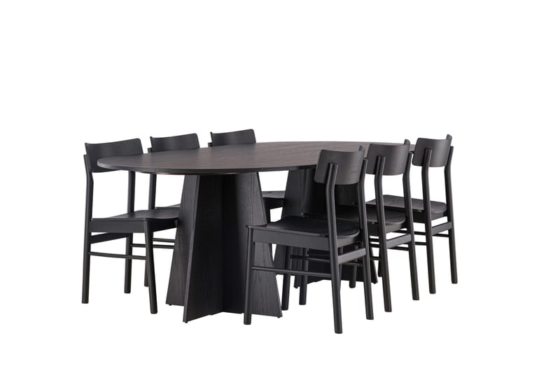 Bootcut Matgrupp + 6 stolar - Svart - Products - Möbler - Bord & matgrupp - Matgrupp