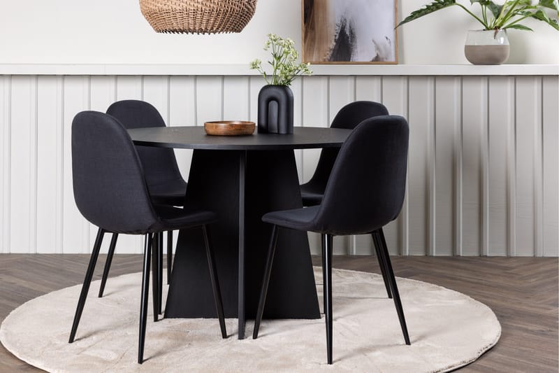 Bootcut Matgrupp 110 cm Rund med 4 Polar stolar - Svart - Products - Möbler - Bord & matgrupp - Matgrupp