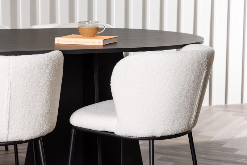 Bootcut Matgrupp 230 cm Oval med 6 Edina Stolar - Svart - Products - Möbler - Bord & matgrupp - Matgrupp