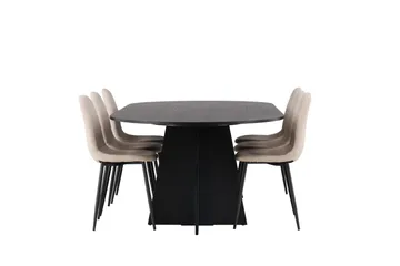 Bootcut Matgrupp 230 cm Oval med 6 Polar stolar - Beige - Products - Möbler - Bord & matgrupp - Matgrupp