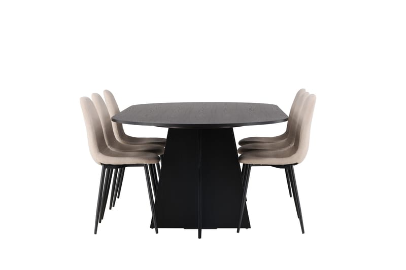 Bootcut Matgrupp 230 cm Oval med 6 Polar stolar - Beige - Products - Möbler - Bord & matgrupp - Matgrupp