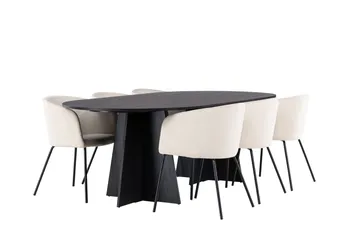 Bootcut Matgrupp 230 cm Rektangulär med 6 Berit stolar - Beige - Products - Möbler - Bord & matgrupp - Matgrupp