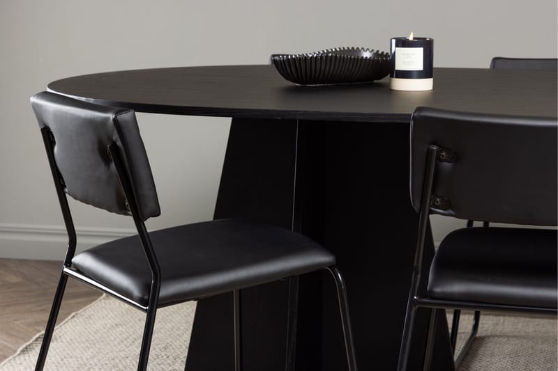 Bootcut Matgrupp 230 cm Rektangulär med 6 Kenth Stolar - Svart - Products - Möbler - Bord & matgrupp - Matgrupp