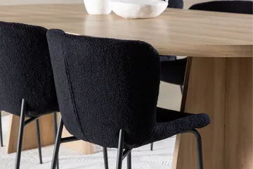 Bootcut Matgrupp 230 cm Rektangulär med 6 Modesto stolar - Whitewash/Svart - Products - Möbler - Bord & matgrupp - Matgrupp