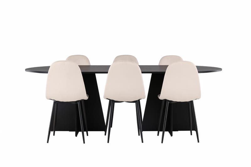 Bootcut Matgrupp 230 cm Rektangulär med 6 Polar stolar - Beige - Products - Möbler - Bord & matgrupp - Matgrupp