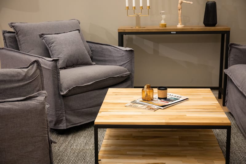 Cirebon Soffbord 80 cm med Förvaring Hylla - Brun/Svart - Products - Möbler - Bord & matgrupp - Soffbord