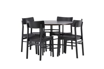 Copenhagen Matgrupp + 4 stolar - Svart/Mocca - Products - Möbler - Bord & matgrupp - Matgrupp