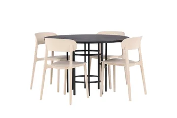 Copenhagen Matgrupp 115 cm Rund med 4 Åstol stolar - Beige - Products - Möbler - Bord & matgrupp - Matgrupp