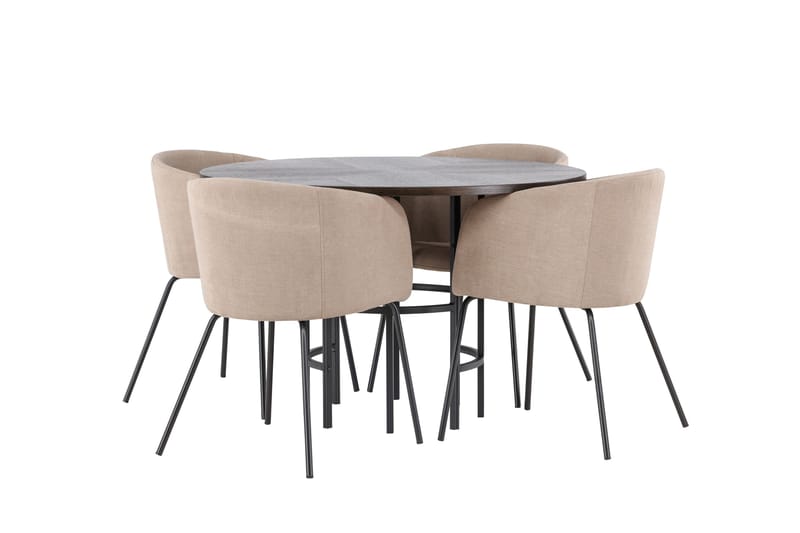 Copenhagen Matgrupp 115 cm Rund med 4 Berit stolar - Beige - Products - Möbler - Bord & matgrupp - Matgrupp