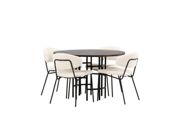 Copenhagen Matgrupp 115 cm Rund med 4 Chico Stolar - Svart - Products - Möbler - Bord & matgrupp - Matgrupp
