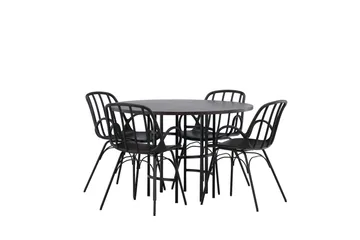 Copenhagen Matgrupp 115 cm Rund med 4 Dyrön stolar - Svart - Products - Möbler - Bord & matgrupp - Matgrupp