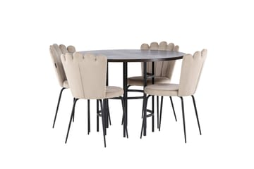 Copenhagen Matgrupp 115 cm Rund med 4 Limhamn stolar - Beige - Products - Möbler - Bord & matgrupp - Matgrupp