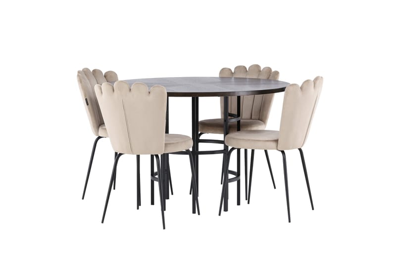 Copenhagen Matgrupp 115 cm Rund med 4 Limhamn stolar - Beige - Products - Möbler - Bord & matgrupp - Matgrupp