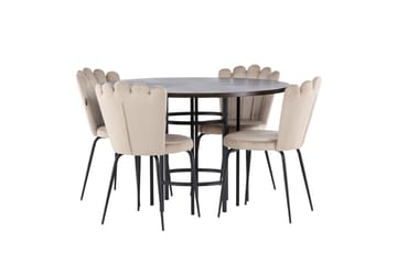 Copenhagen Matgrupp 115 cm Rund med 4 Limhamn stolar - Beige - Products - Möbler - Bord & matgrupp - Matgrupp