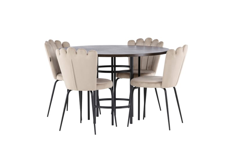 Copenhagen Matgrupp 115 cm Rund med 4 Limhamn stolar - Beige - Products - Möbler - Bord & matgrupp - Matgrupp