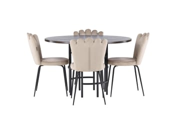 Copenhagen Matgrupp 115 cm Rund med 4 Limhamn stolar - Beige - Products - Möbler - Bord & matgrupp - Matgrupp