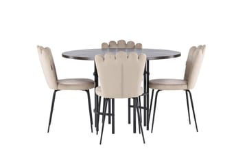 Copenhagen Matgrupp 115 cm Rund med 4 Limhamn stolar - Beige - Products - Möbler - Bord & matgrupp - Matgrupp