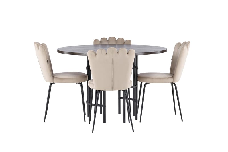 Copenhagen Matgrupp 115 cm Rund med 4 Limhamn stolar - Beige - Products - Möbler - Bord & matgrupp - Matgrupp