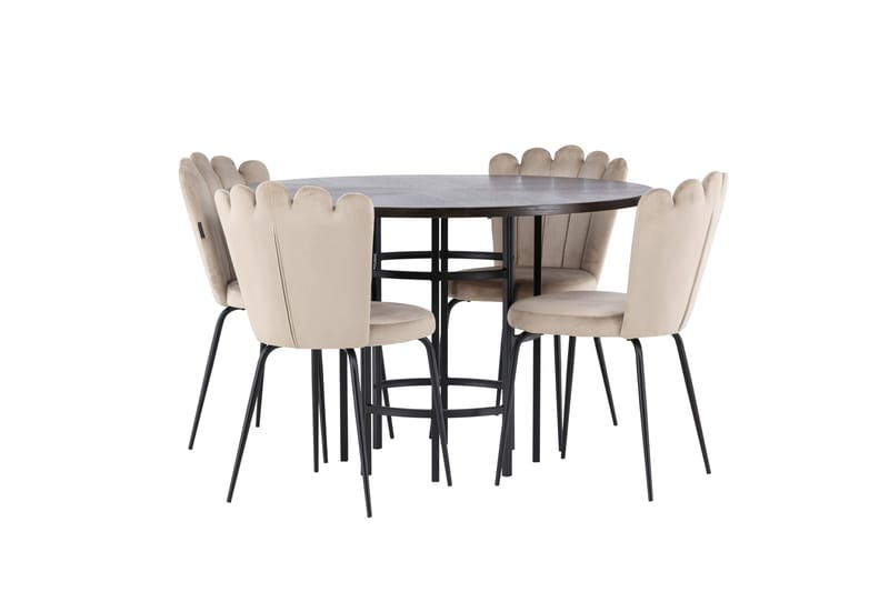 Copenhagen Matgrupp 115 cm Rund med 4 Limhamn stolar - Beige - Products - Möbler - Bord & matgrupp - Matgrupp