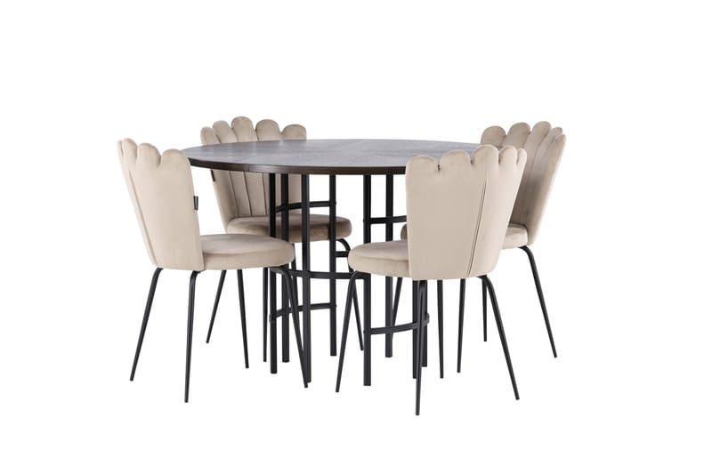 Copenhagen Matgrupp 115 cm Rund med 4 Limhamn stolar - Beige - Products - Möbler - Bord & matgrupp - Matgrupp