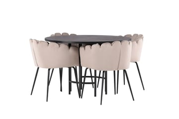 Copenhagen Matgrupp 115 cm Rund med 4 Limhamn stolar - Beige - Products - Möbler - Bord & matgrupp - Matgrupp