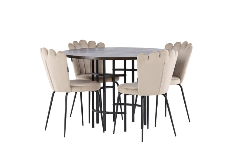 Copenhagen Matgrupp 115 cm Rund med 4 Limhamn stolar - Beige - Products - Möbler - Bord & matgrupp - Matgrupp