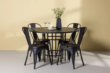 Copenhagen Matgrupp 115 cm Rund med 4 Tempe Stolar - Svart - Products - Möbler - Bord & matgrupp - Matgrupp