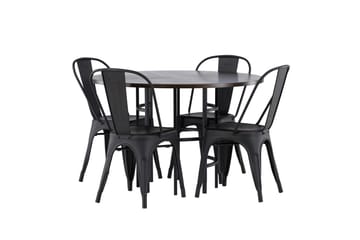 Copenhagen Matgrupp 115 cm Rund med 4 Tempe Stolar - Svart - Products - Möbler - Bord & matgrupp - Matgrupp