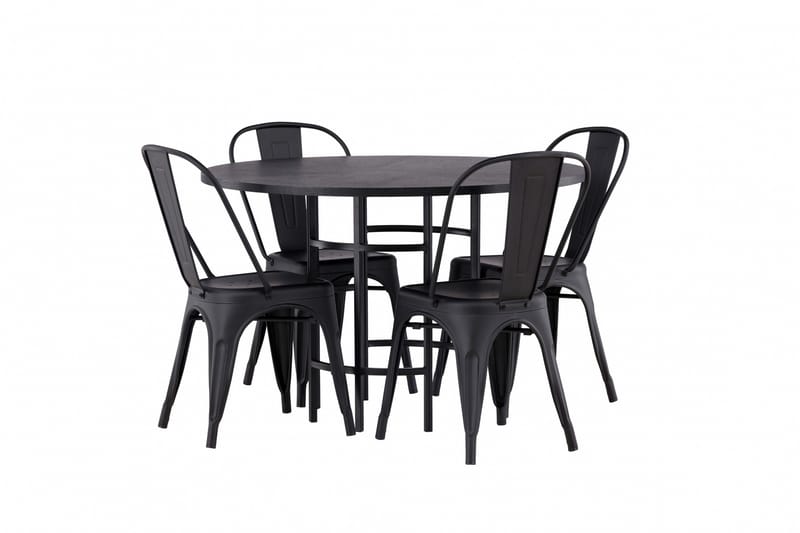 Copenhagen Matgrupp 115 cm Rund med 4 Tempe Stolar - Svart - Products - Möbler - Bord & matgrupp - Matgrupp