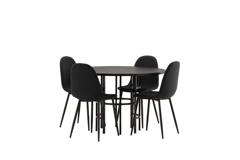 Copenhagen Matgrupp 115 cm Rund med 4 Polar stolar - Svart - Products - Möbler - Bord & matgrupp - Matgrupp