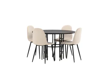 Copenhagen Matgrupp 115 cm Rund med 4 Polar stolar - Beige - Products - Möbler - Bord & matgrupp - Matgrupp