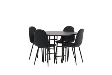 Copenhagen Matgrupp 115 cm Rund med 4 Polar stolar - Svart - Products - Möbler - Bord & matgrupp - Matgrupp