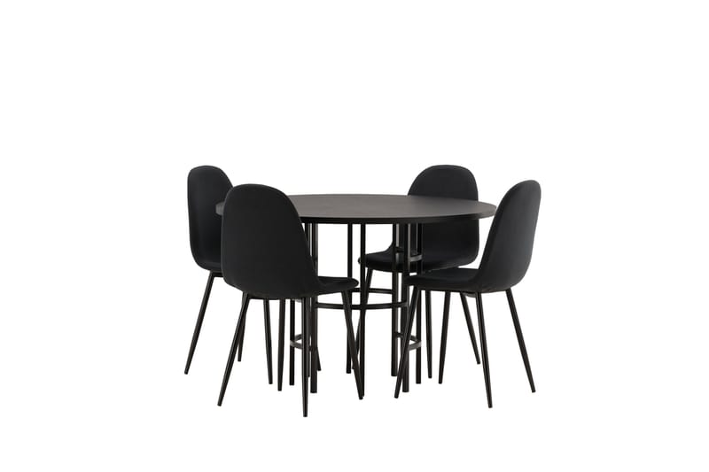 Copenhagen Matgrupp 115 cm Rund med 4 Polar stolar - Svart - Products - Möbler - Bord & matgrupp - Matgrupp